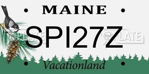 SPI27Z Maine License Plate