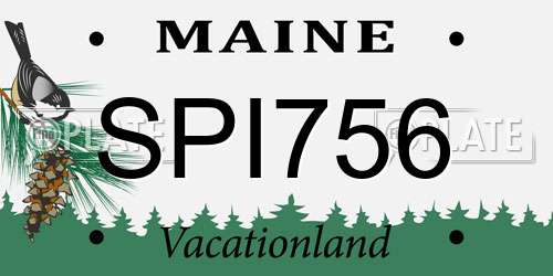 SPI756 Maine License Plate