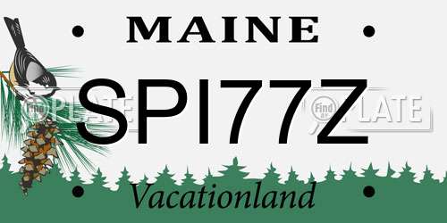SPI77Z Maine License Plate
