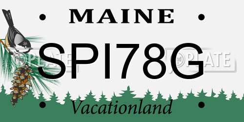 SPI78G Maine License Plate
