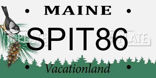 SPIT86 Maine License Plate