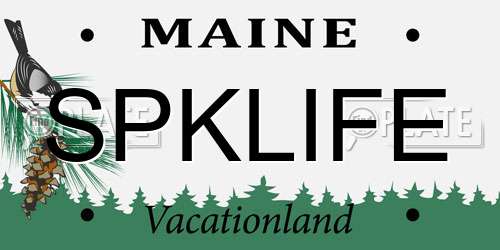 SPKLIFE Maine License Plate