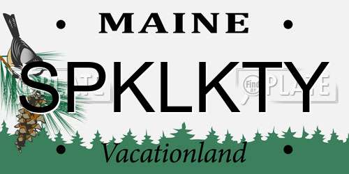 SPKLKTY Maine License Plate