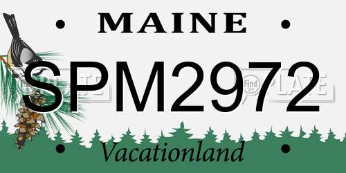 SPM2972 Maine License Plate