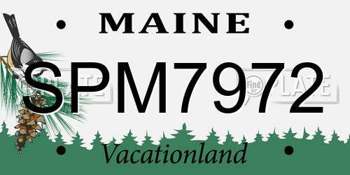 SPM7972 Maine License Plate