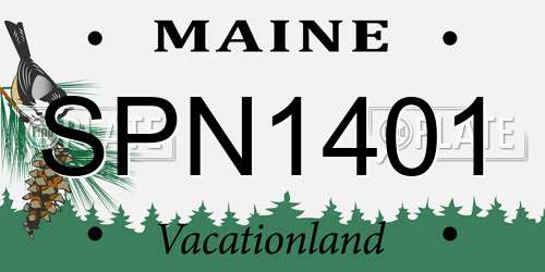 SPN1401 Maine License Plate