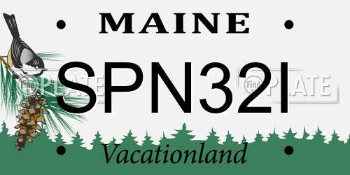 SPN32I Maine License Plate