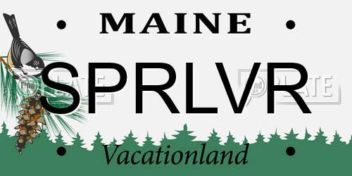 SPRLVR Maine License Plate