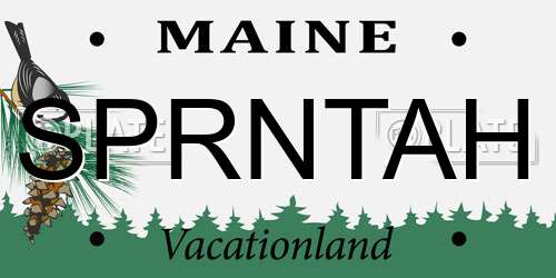 SPRNTAH Maine License Plate