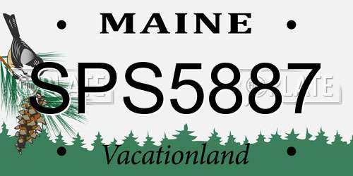 SPS5887 Maine License Plate