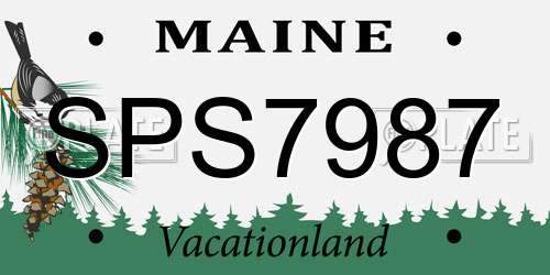 SPS7987 Maine License Plate