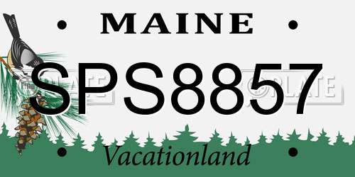 SPS8857 Maine License Plate