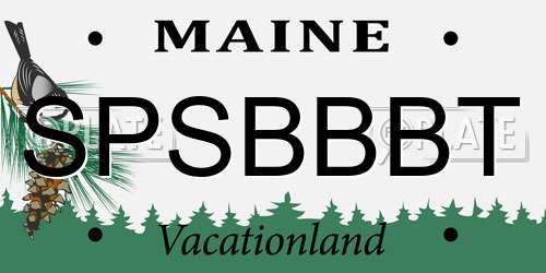 SPSBBBT Maine License Plate