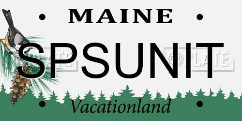 SPSUNIT Maine License Plate