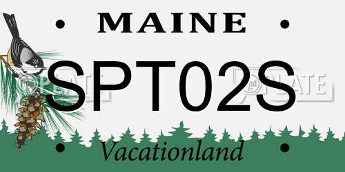 SPT02S Maine License Plate