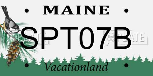 SPT07B Maine License Plate