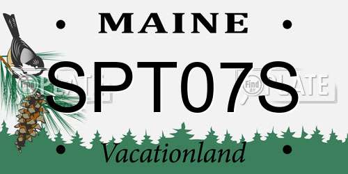 SPT07S Maine License Plate