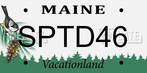 SPTD46 Maine License Plate