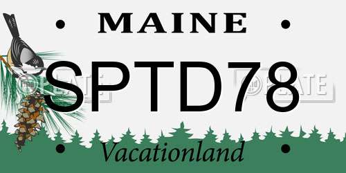 SPTD78 Maine License Plate
