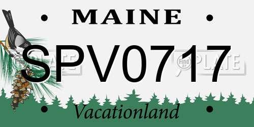 SPV0717 Maine License Plate
