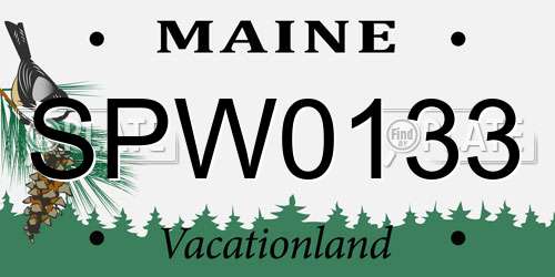 SPW0133 Maine License Plate