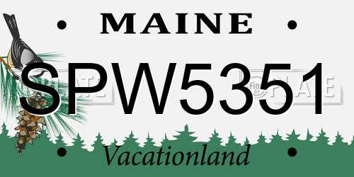 SPW5351 Maine License Plate
