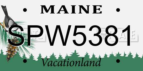 SPW5381 Maine License Plate