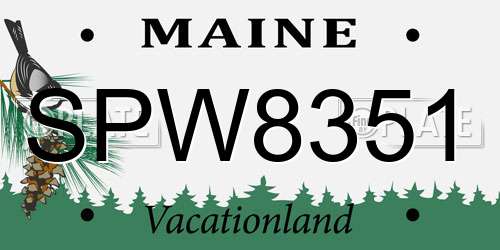 SPW8351 Maine License Plate