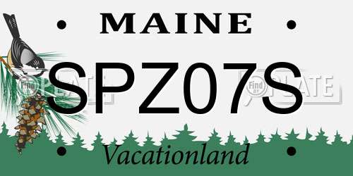 SPZ07S Maine License Plate