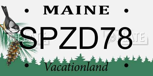 SPZD78 Maine License Plate