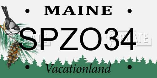 SPZO34 Maine License Plate