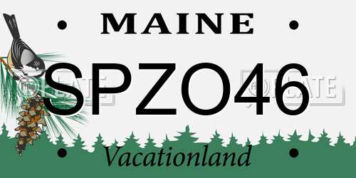 SPZO46 Maine License Plate