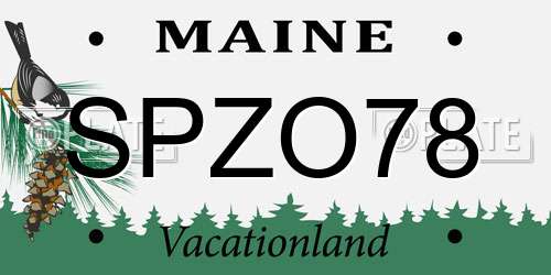 SPZO78 Maine License Plate