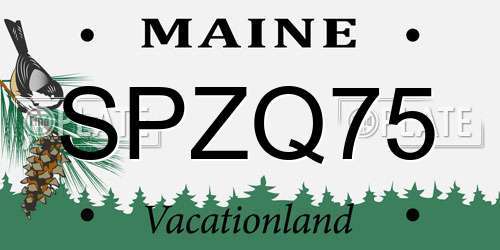 SPZQ75 Maine License Plate