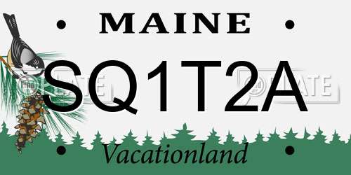 SQ1T2A Maine License Plate