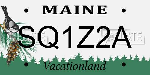 SQ1Z2A Maine License Plate