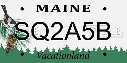 SQ2A5B Maine License Plate