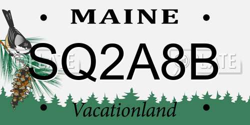 SQ2A8B Maine License Plate