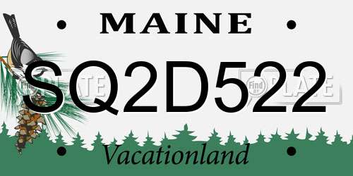 SQ2D522 Maine License Plate