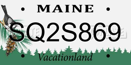 SQ2S869 Maine License Plate