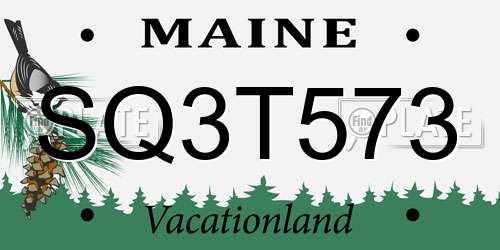 SQ3T573 Maine License Plate