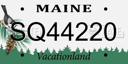 SQ44220 Maine License Plate