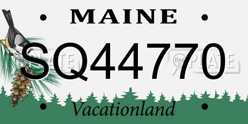 SQ44770 Maine License Plate