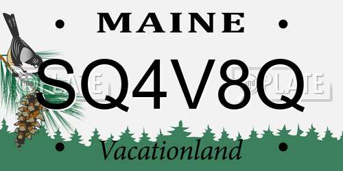 SQ4V8Q Maine License Plate