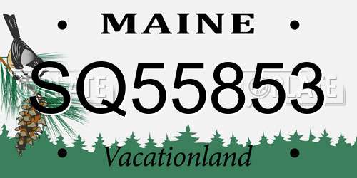 SQ55853 Maine License Plate