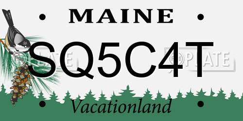 SQ5C4T Maine License Plate