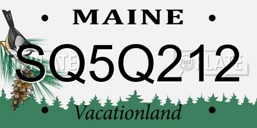 SQ5Q212 Maine License Plate
