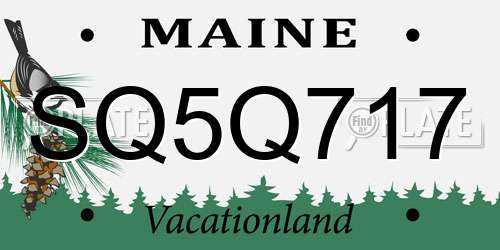 SQ5Q717 Maine License Plate