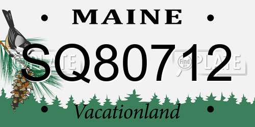 SQ80712 Maine License Plate