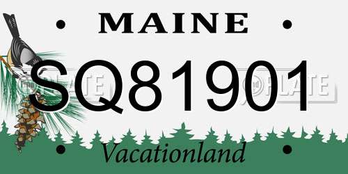 SQ81901 Maine License Plate
